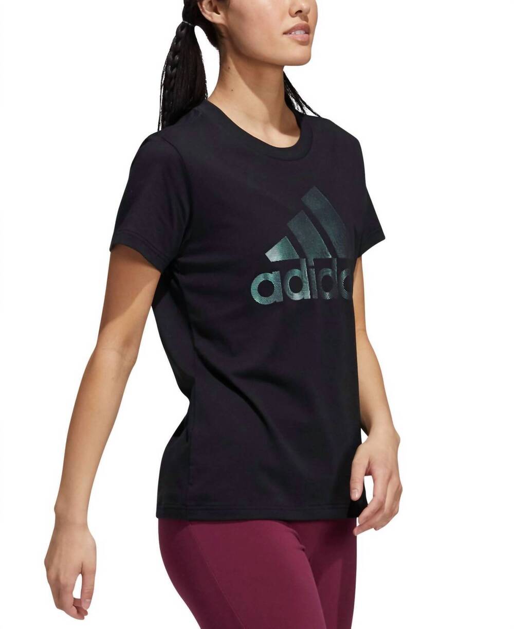 NEW ADIDAS badge of sports cotton logo t-shirt in black